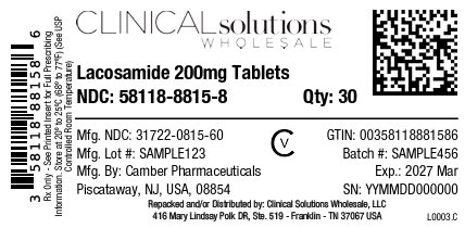 Lacosamide 200mg tablets 30ct blister pack