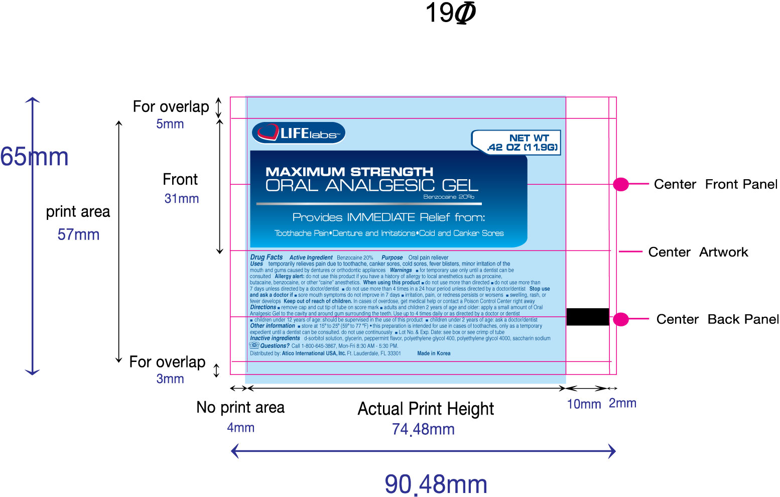 Image of Oral Analgesic Gel Tube Label