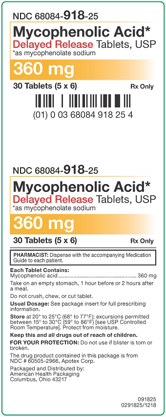 360 mg Mycophenolic Acid DR Tablets Carton