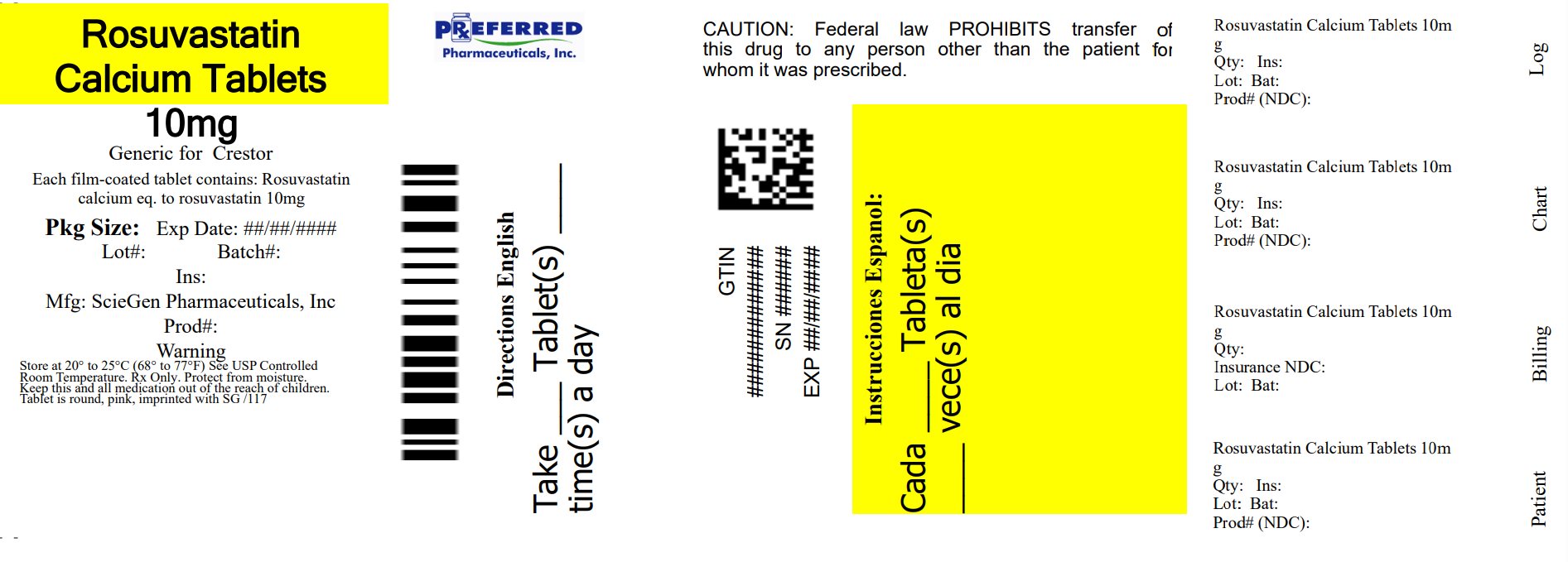 Rosuvastatin Calcium Tablets 10mg