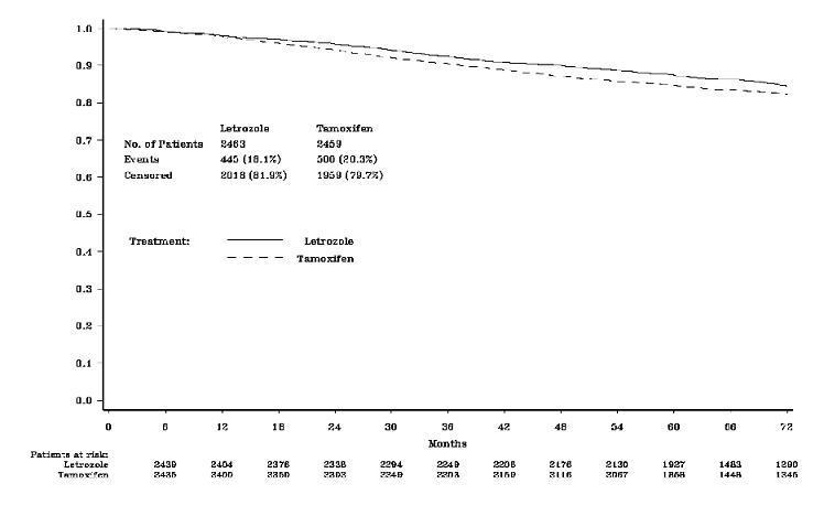 Figure 1  Disease-Free Survival (Median follow-up 73 months, ITT Approach)