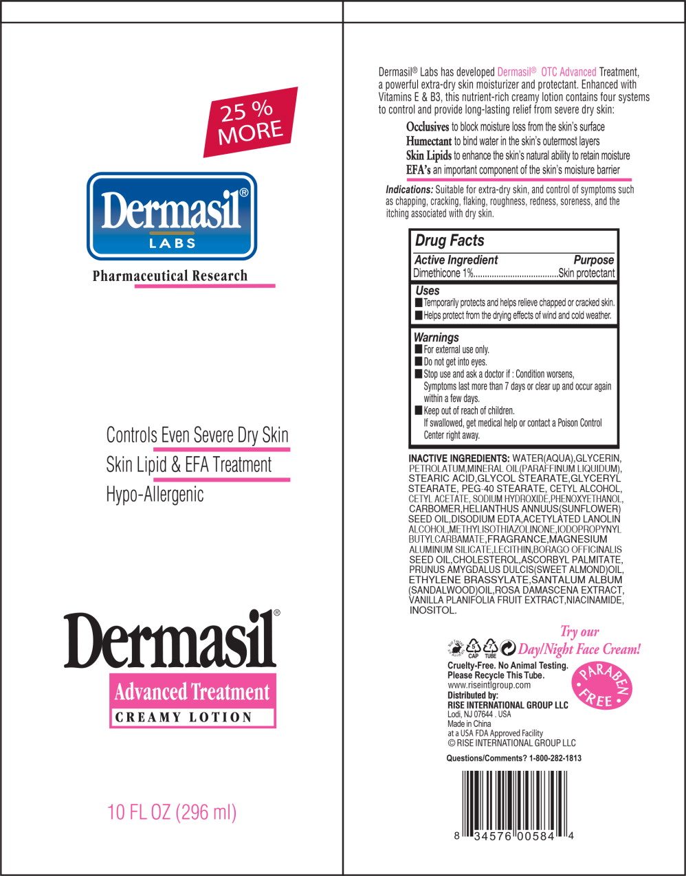 Principal Display Panel - Tube Label Dermasil 10oz
