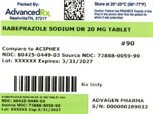 Rabeprazole Sodium DR 20mg Tablet #90