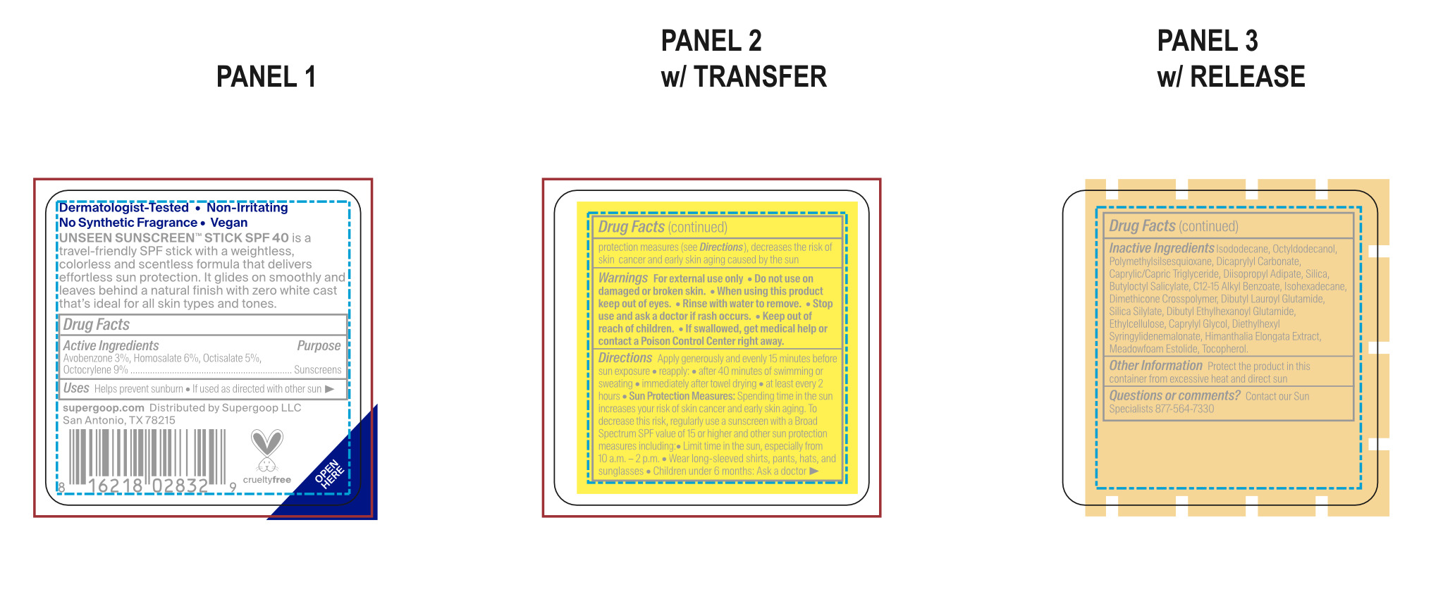 Unseen Sunscreen Stick Label