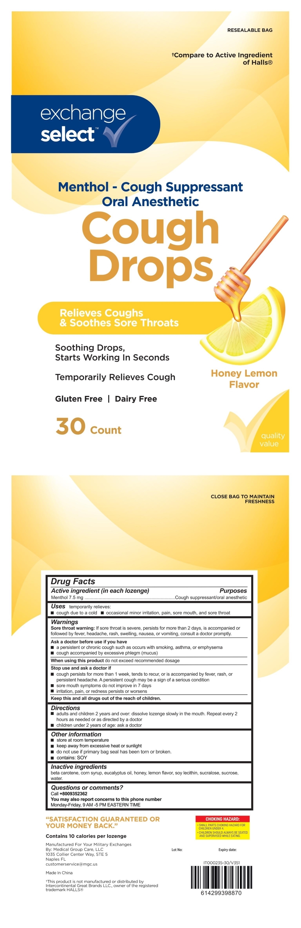 Honey Lemon Cough Drop 