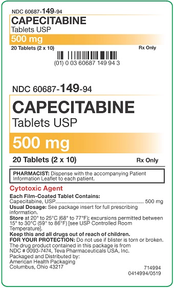 500 mg Capacitabine Tablets Carton
