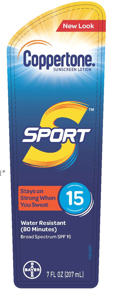 Sport lotion spf 15 front label