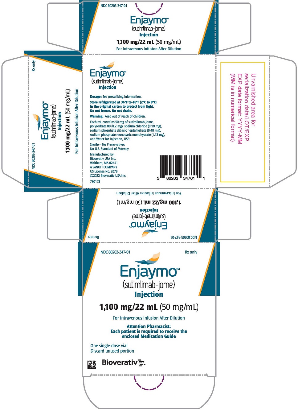 PRINCIPAL DISPLAY PANEL - 1,100 mg/22 mL Vial Carton