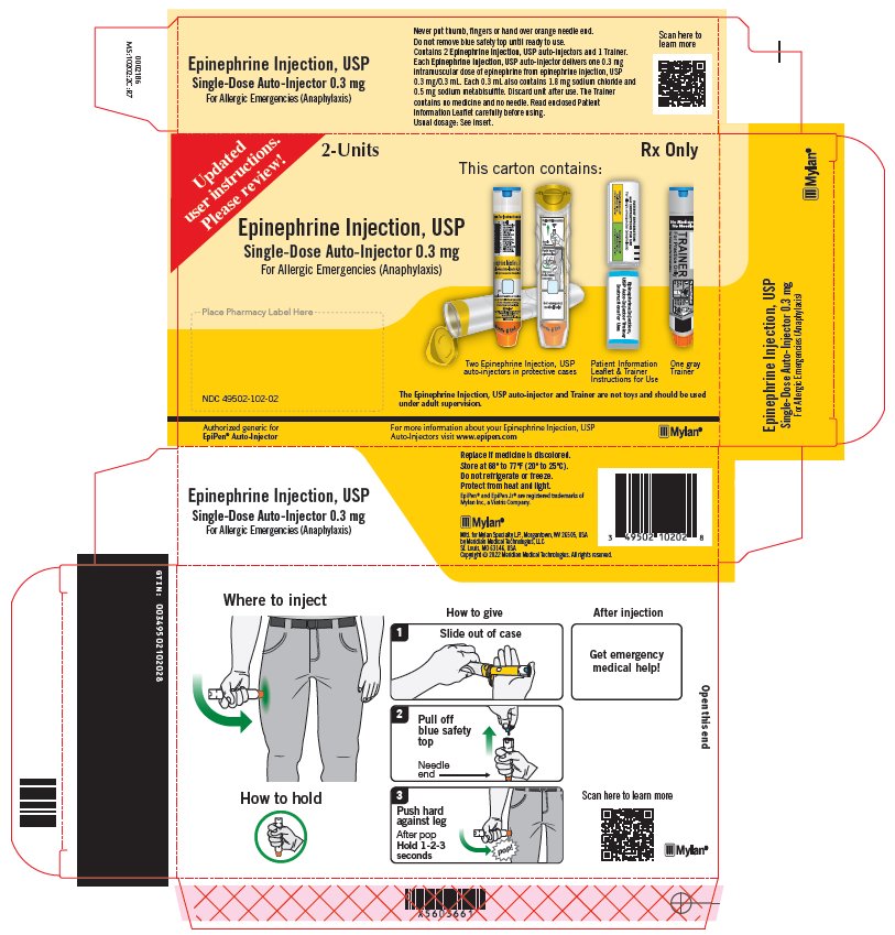 Epinephrine Injection 0.3 mg Carton Label