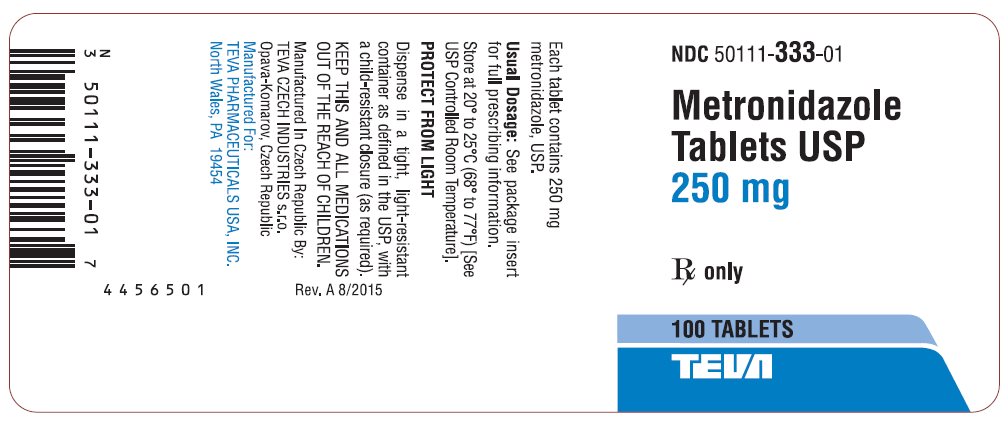 Metronidazole Tablets USP, 250 mg 100s Label