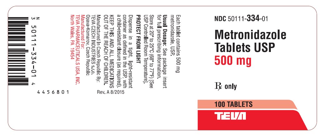 Metronidazole Tablets USP, 500 mg 100s Label Text