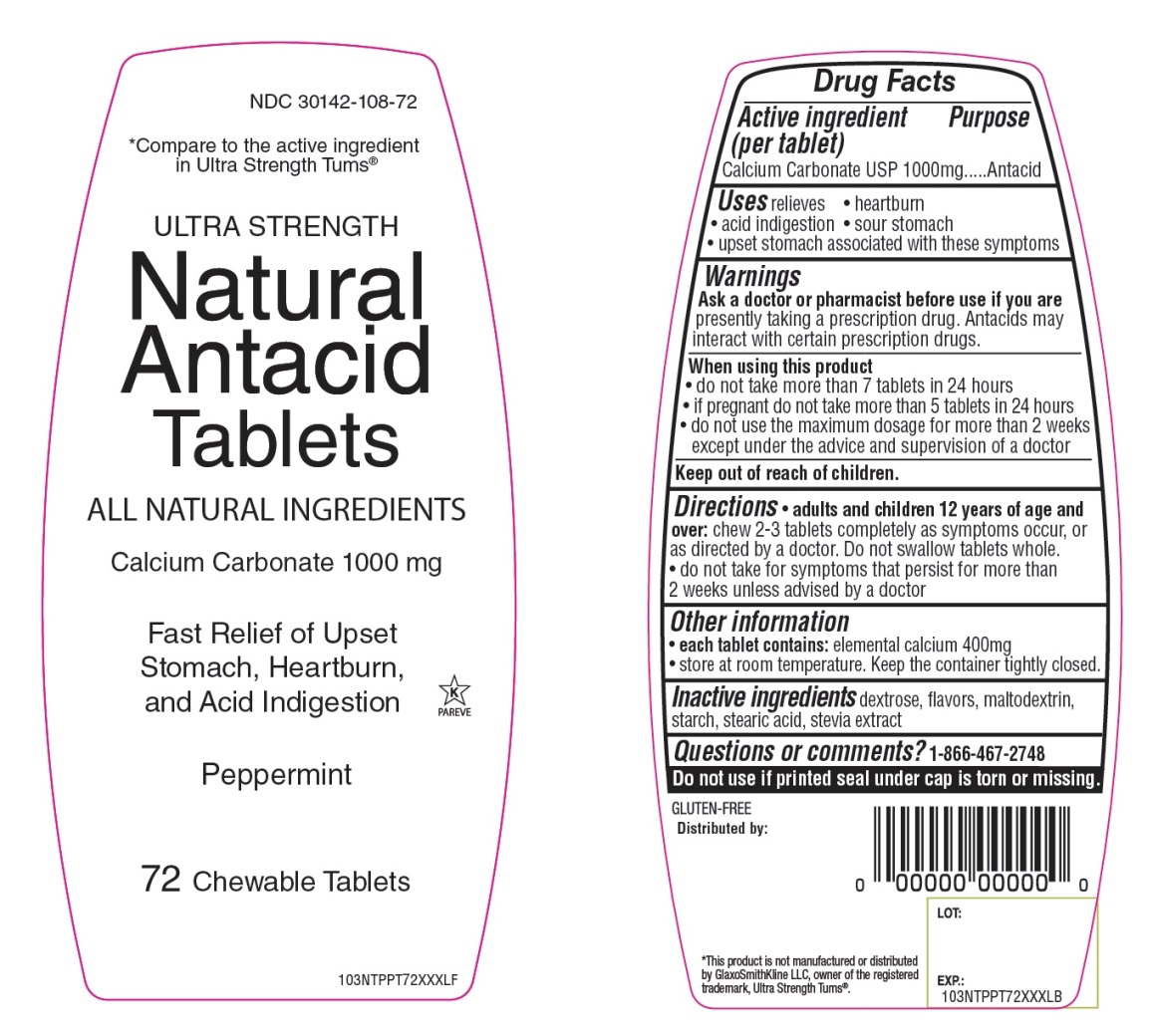 Natural Antacid Tablets 72 Chewable Tablets