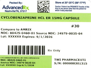 Cyclobenzaprine HCl ER 15mg Capsule #30