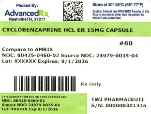 Cyclobenzaprine HCl ER 15mg Capsule #60