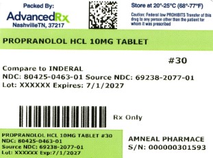 Propanolol HCl 10mg Tablet #30