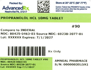 Propanolol HCl 10mg Tablet #90