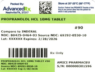 Propanolol HCl 10mg Tablet #90