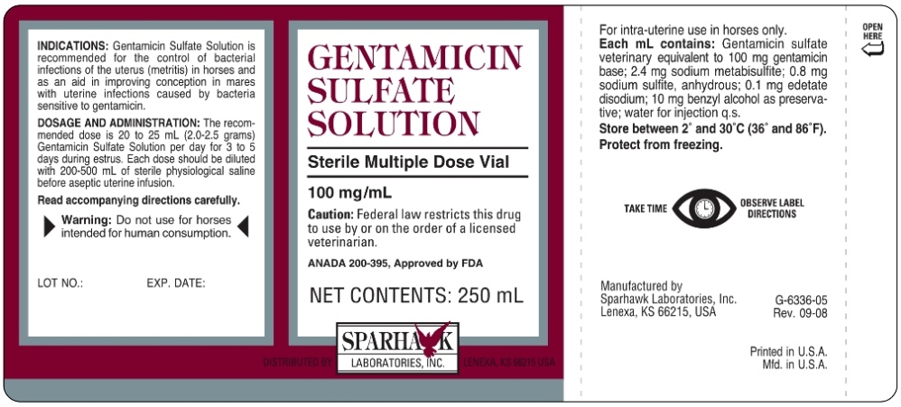 Gentamicin Sulfate Solution Label