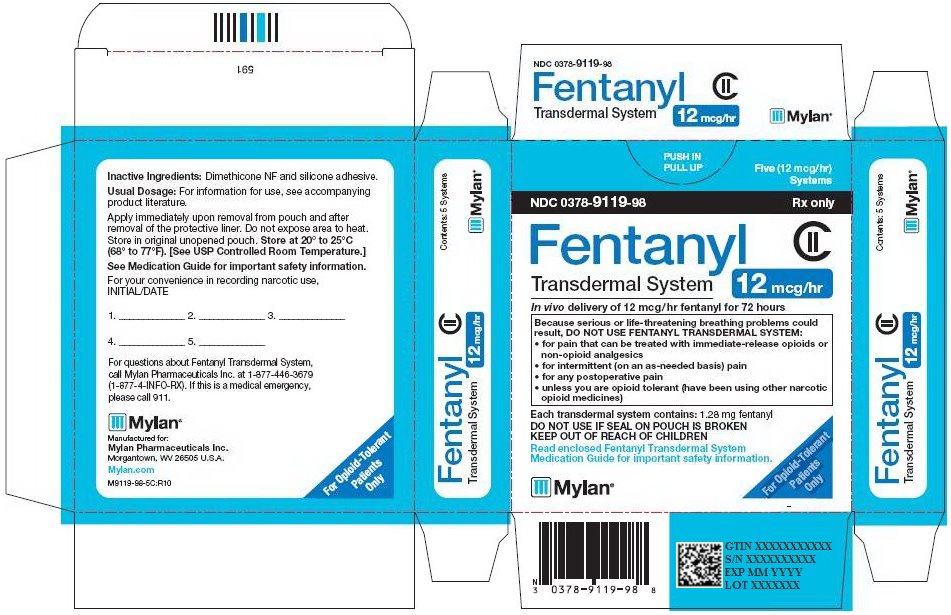 Fentanyl Transdermal System 12 mcg/hr Carton Label