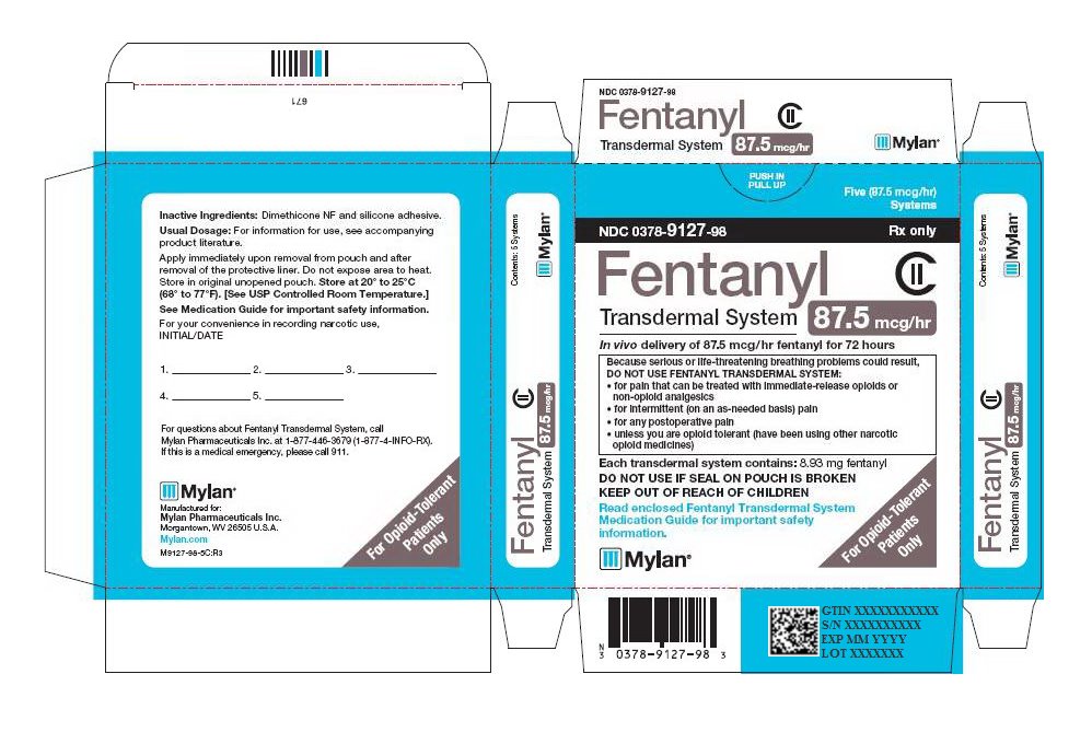 Fentanyl Transdermal System 87.5 mcg/hr Carton Label