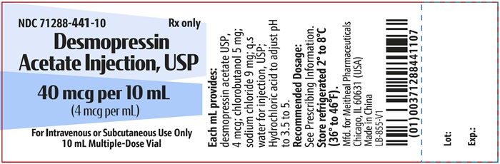 PRINCIPAL DISPLAY PANEL Desmopressin Acetate Injection, USP 40 mcg Vial Label
