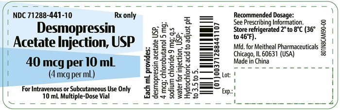 PRINCIPAL DISPLAY PANEL Desmopressin Acetate Injection, USP 40 mcg Vial Label