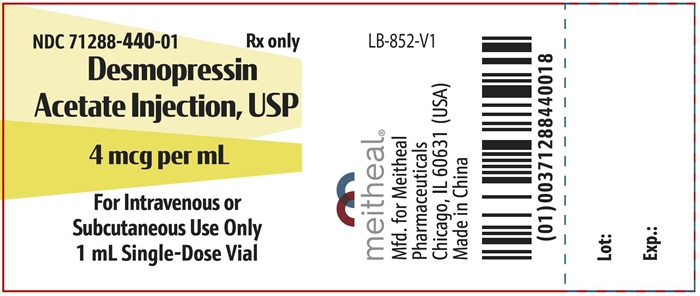 PRINCIPAL DISPLAY PANEL Desmopressin Acetate Injection, USP 4 mcg Vial Label
