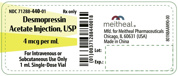 PRINCIPAL DISPLAY PANEL Desmopressin Acetate Injection, USP 4 mcg Vial Label