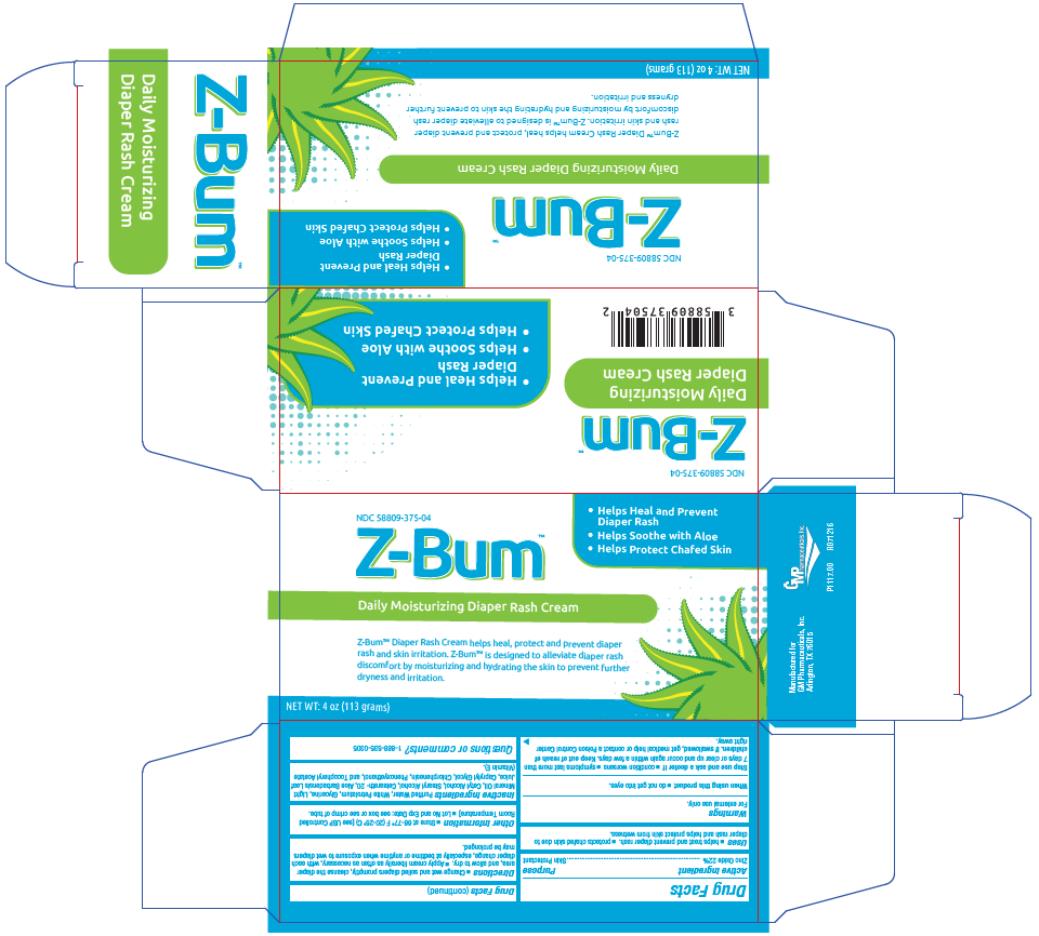 PRINCIPAL DISPLAY PANEL
NDC58809-375-04
Z-BUM
Daily Moisturizing Diaper Rash Cream
NET WT 4 oz (113 grams)
