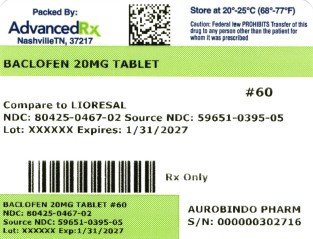 Baclofen 20mg Tablet #60