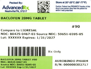 Baclofen 20mg Tablet #90