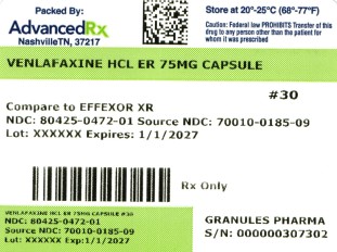 Venlafaxine HCL ER 75mg #30