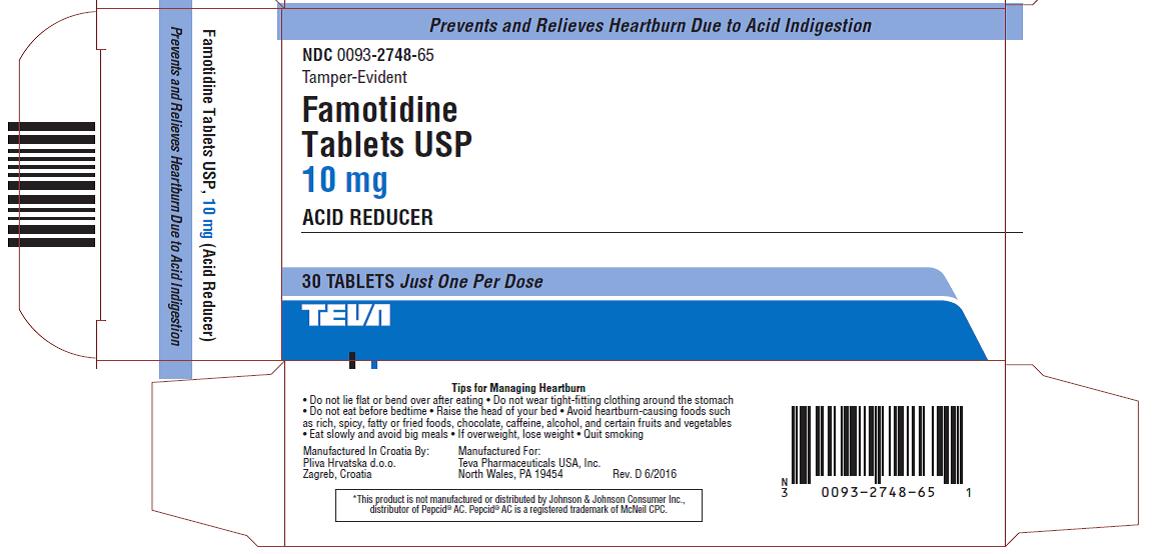 Famotidine Tablets USP 10 mg Acid Reducer, Just One Per Dose, 30s Carton, Part 2 of 2