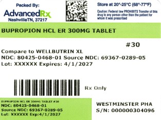 Bupropion HCL ER 300mg #  30