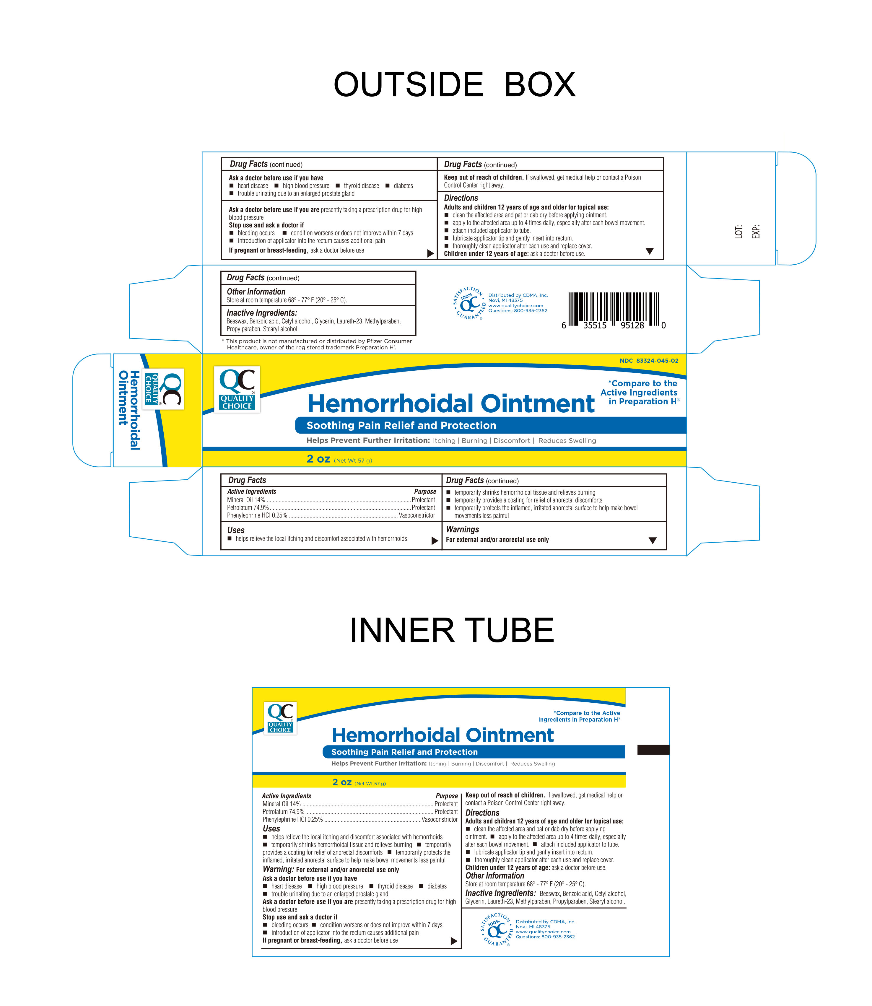 95128 QC HEMORRHOIDAL OINTMENT 2OZ REV09 042424 CDER