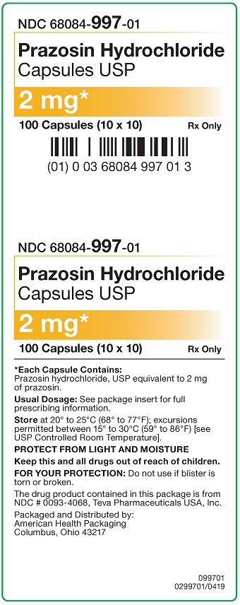 2 mg Prazosin HCl Capsules Carton