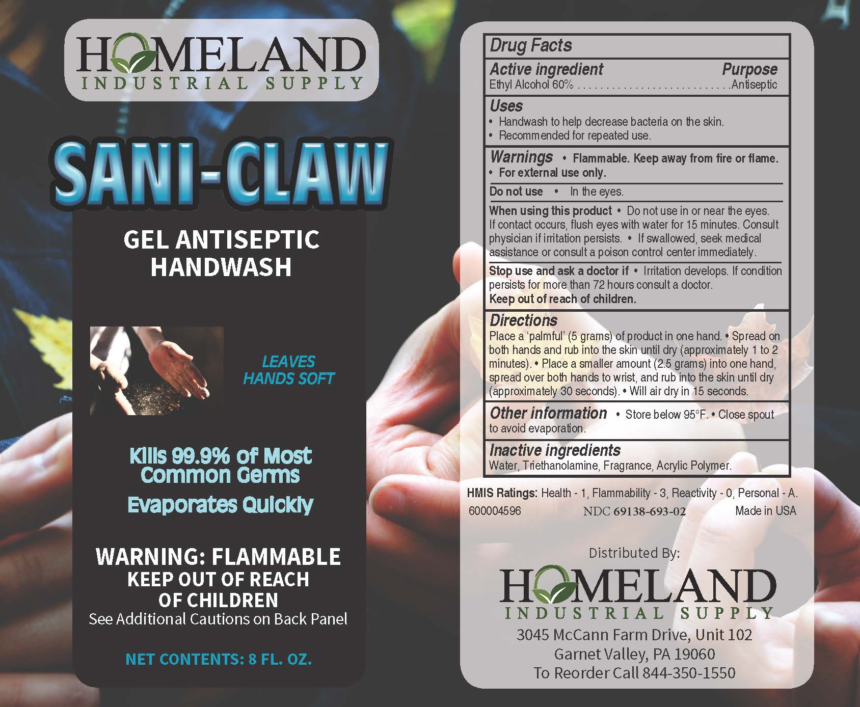 Homeland 6930 Sani-Claw 8oz