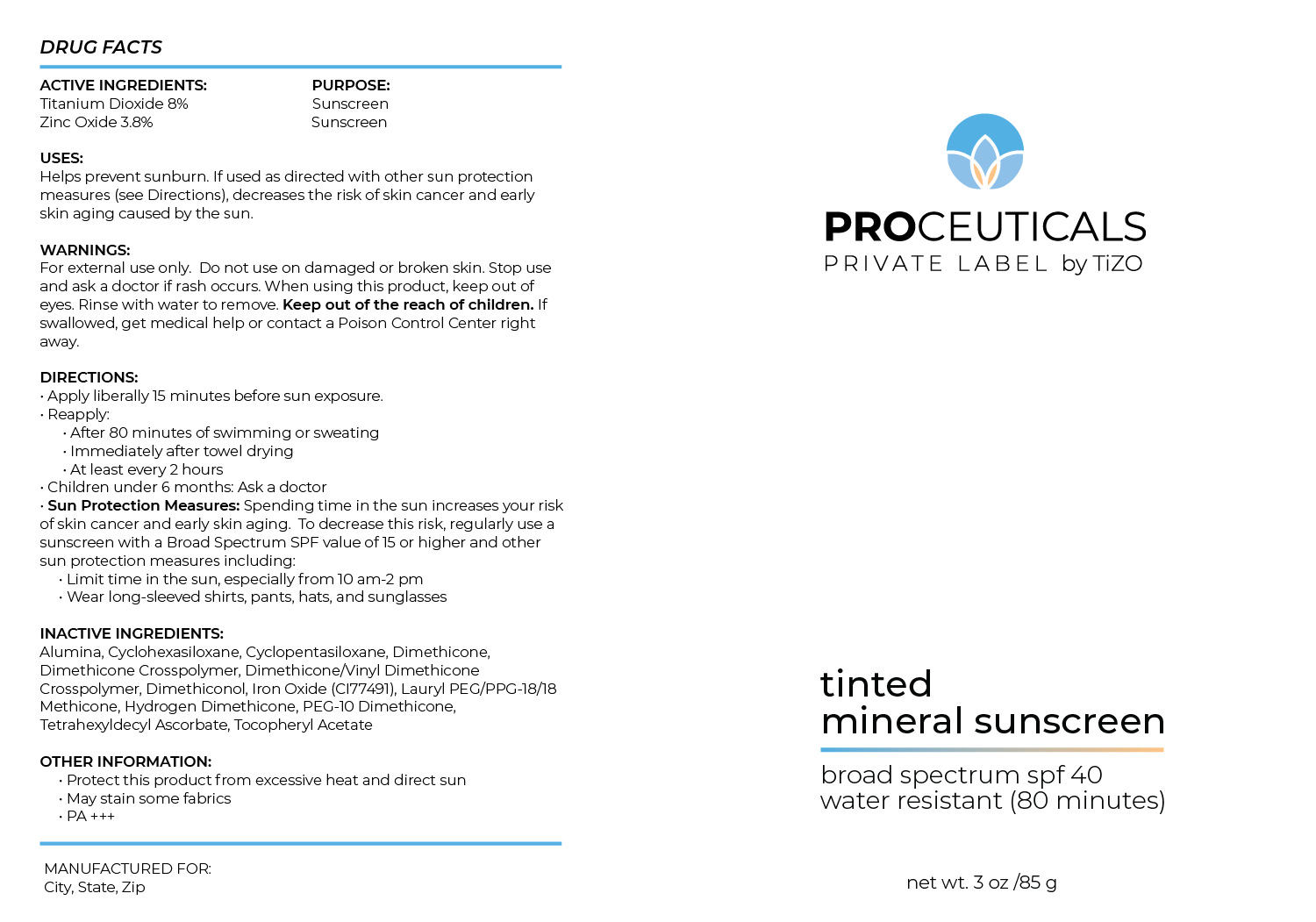 	Proceuticals Private Label by TiZO Tinted Facial Mineral Sunscreen Backbar