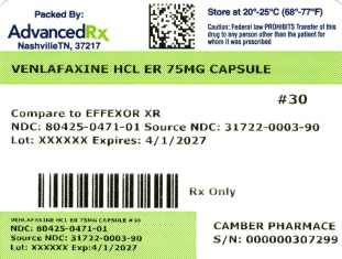 Venlafaxine HCL ER 75mg #30