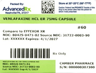 Venlafaxine HCL ER 75mg #60