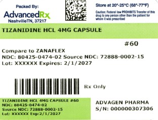 Tizanidine HCL 4mg #60