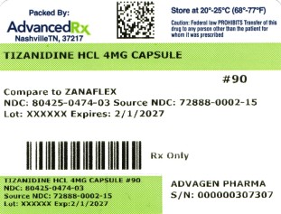 Tizanidine HCL 4mg #90