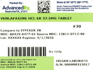 Venlafaxine HCL ER 37.5mg #30