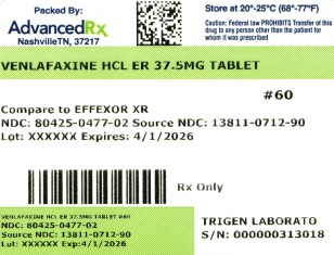 Venlafaxine HCL ER 37.5mg #60