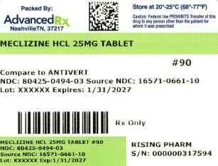 Meclizine HCL 25mg #90