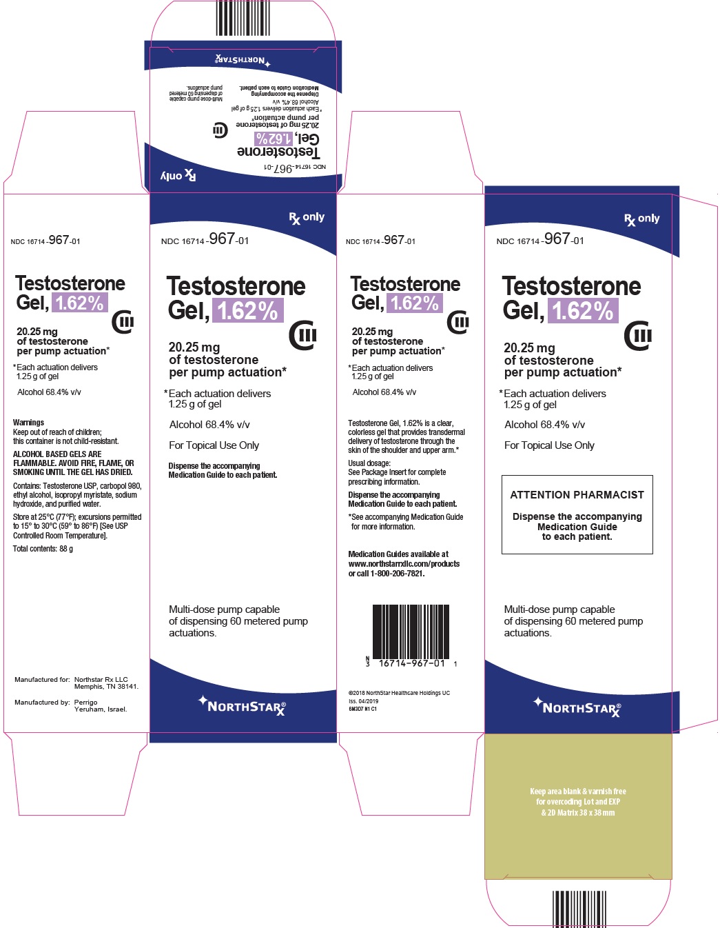Testosterone Gel, 1.62% Carton (20.25 mg)