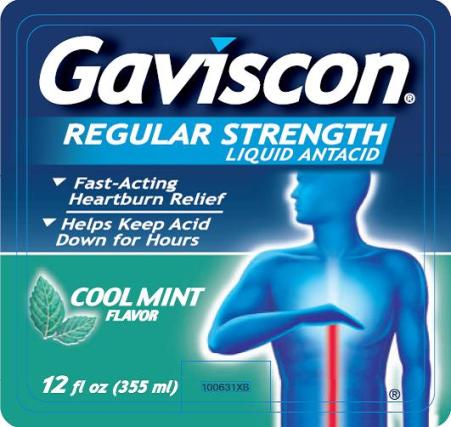 Gaviscon Regular Strength 12 fl oz label