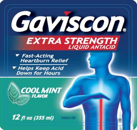 Gaviscon Extra Strength 12 fl oz label