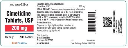 Cimetidine Tablets 200 mg Bottle Label