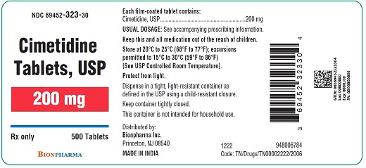 Cimetidine Tablets 200 mg Bottle Label